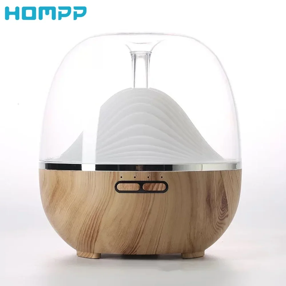 Wood Grain Essential Oil Diffusor Home Air Humidifier 7Color Lights Spray Machine Atomizer Large Capacity 600ml Air Purifiers