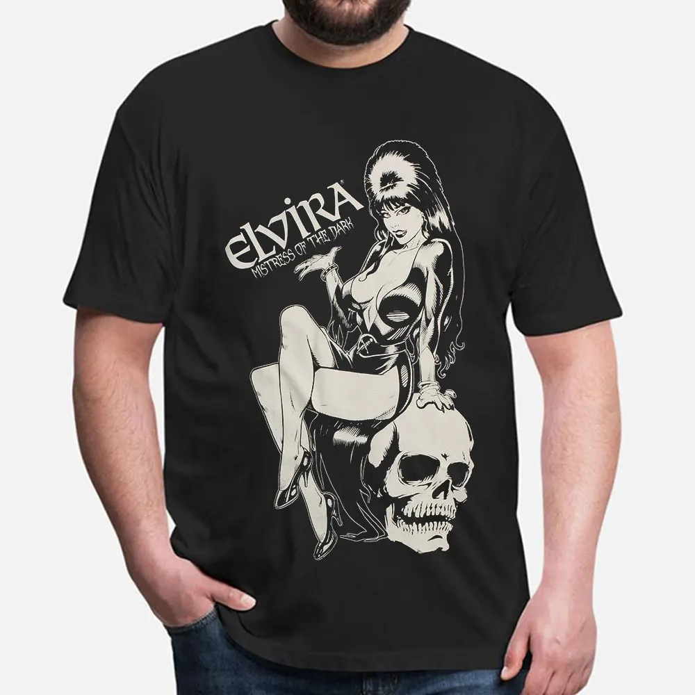 

Elvira Mistress OF The Dark Comic Skull 80s horror Vintage Movies Scary Halloween gift Short Sleeve Graphic Clothes S-6XL