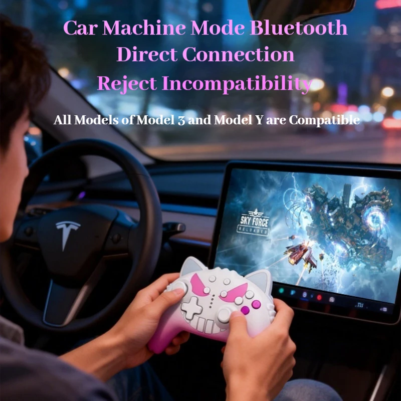 Gradient Pink Purple Devil Series Game Controller For Tesla Car Model 3 Model Y  TMR Joystick Tablet Switch 1/2 Multi Platform - view 6