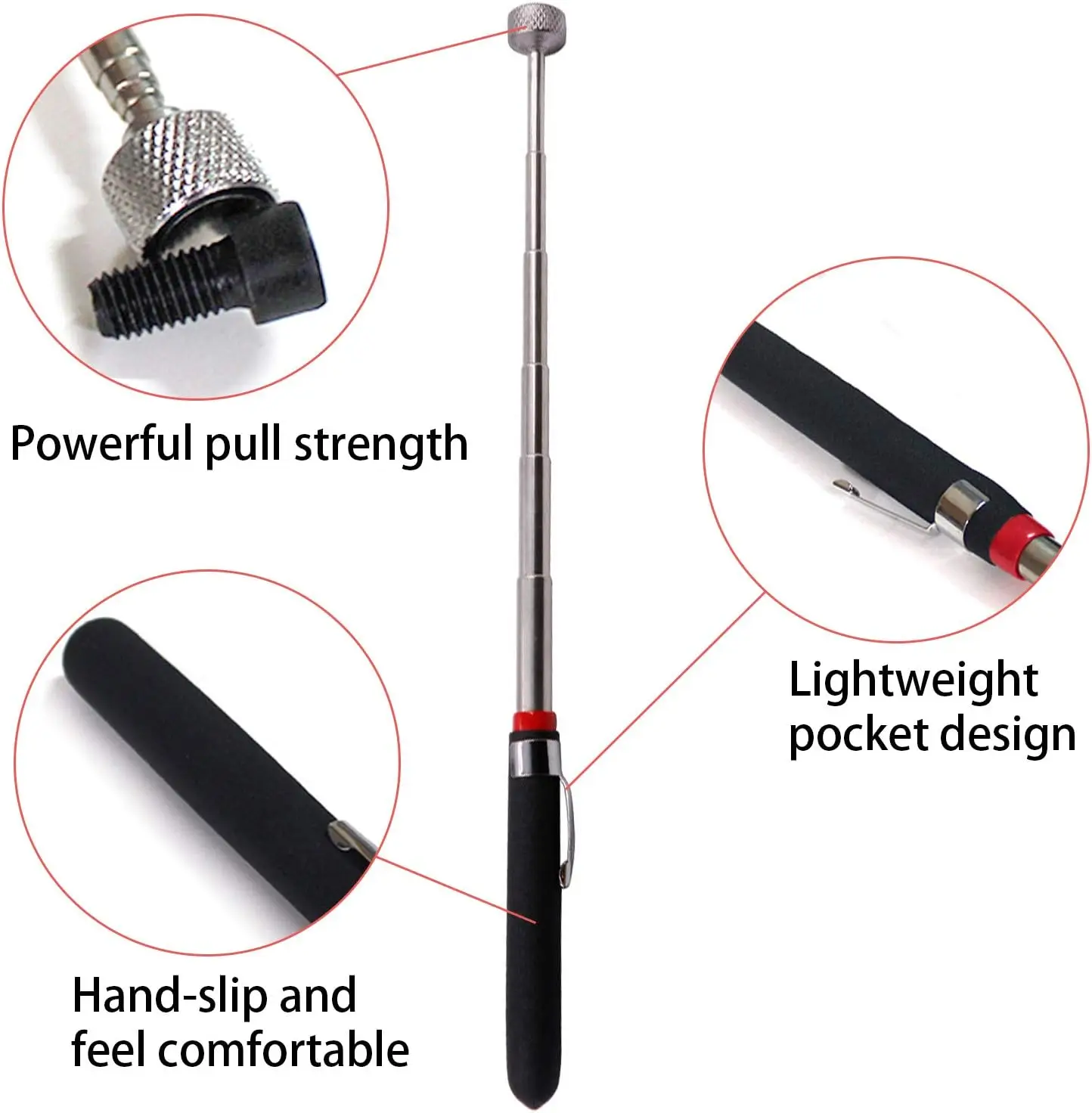 Teleskopisches Magnetisches Greifwerkzeug mit Klauenfänger Flexibler Ausziehbarer Magnetischer Greifer für Autoreparaturen 1-3 Stück Optional – Detail 11