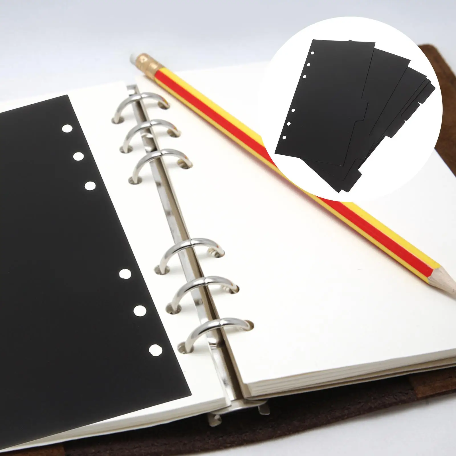 Sheets Black Paper Page Divider Page Folder Dividers For 6 Rings Binder Notebook Dividers For 6 Rings Binder Supplies