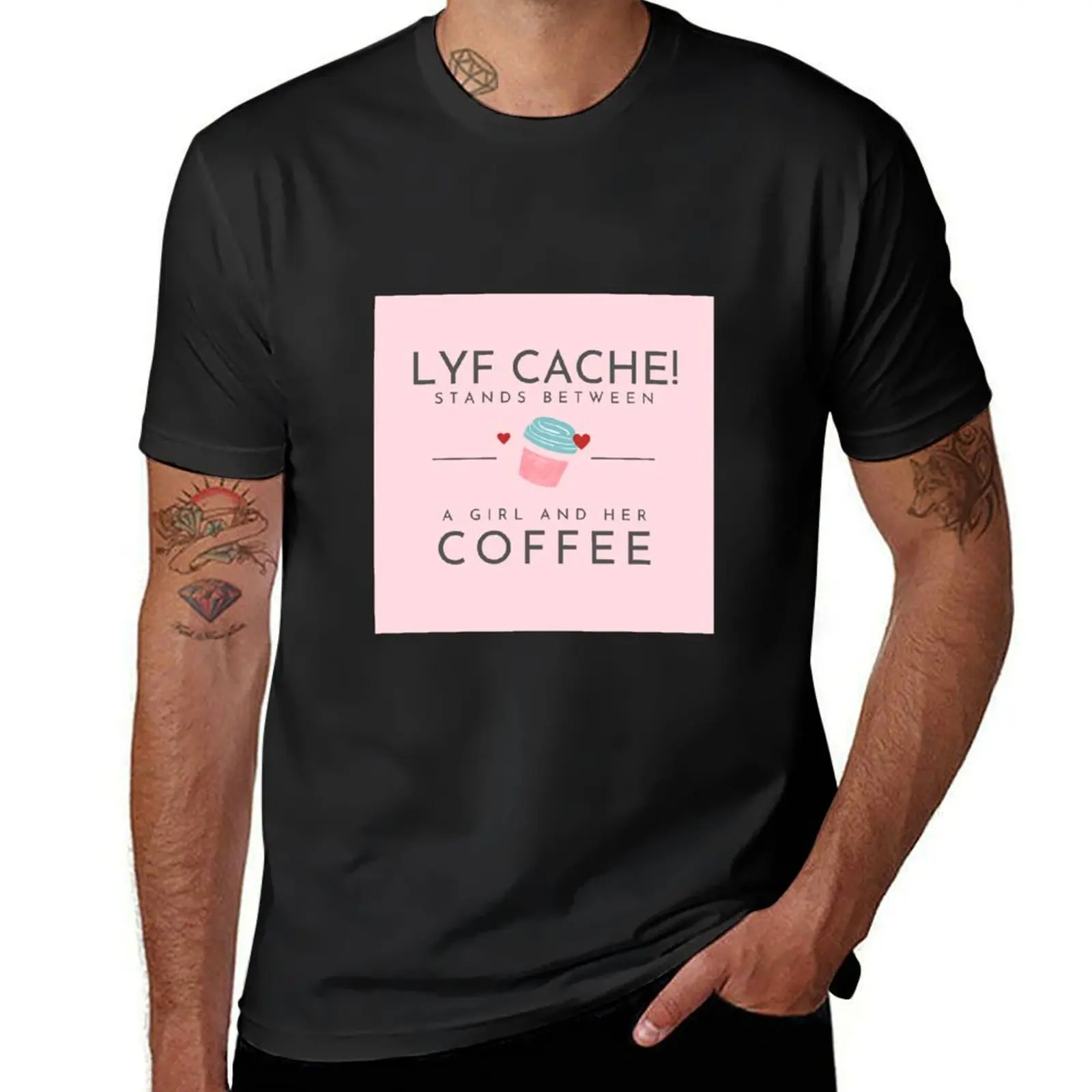 lyf cache coffee T-Shirt hippie clothes boys animal print blacks aesthetic clothes t shirt men