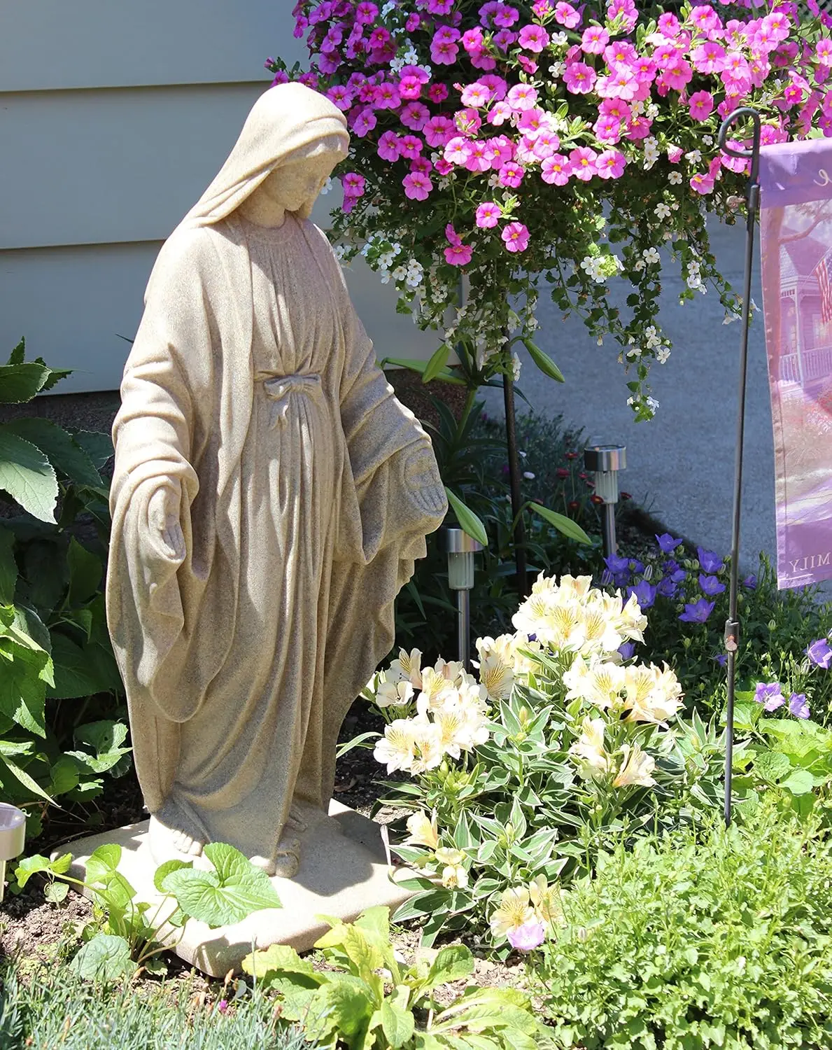 

Emsco Group Virgin Mary Statue - Natural Sandstone Appearance - Made of Resin - Lightweight - 34" Height