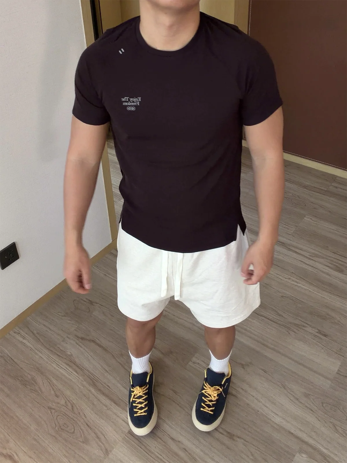 

Новая мужская спортивная футболка LFG из шерсти для бега, весна-лето, для активного отдыха, дышащая, повседневная, с круглым вырезом, короткий рукав