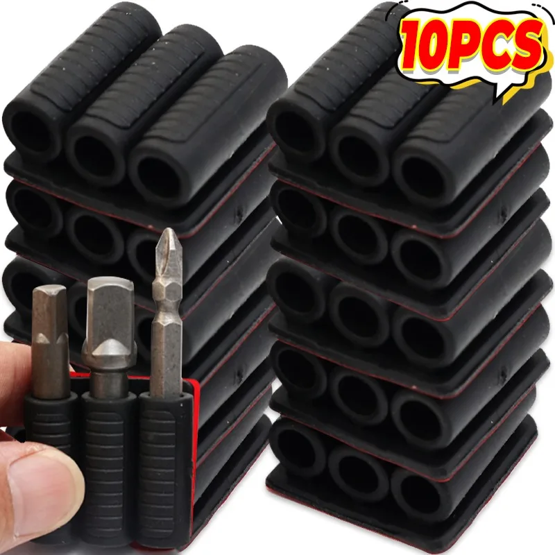 

Drill Add-on Quick Change Bits Holders Side Mount Attachment for Power Drill Driver Batch Head Storage Strip with Adhesive Aid