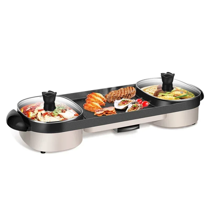 barbecue oven household electric baking pan non stick barbecue machine multi-functional rinse and roast hot pot 6-10 people