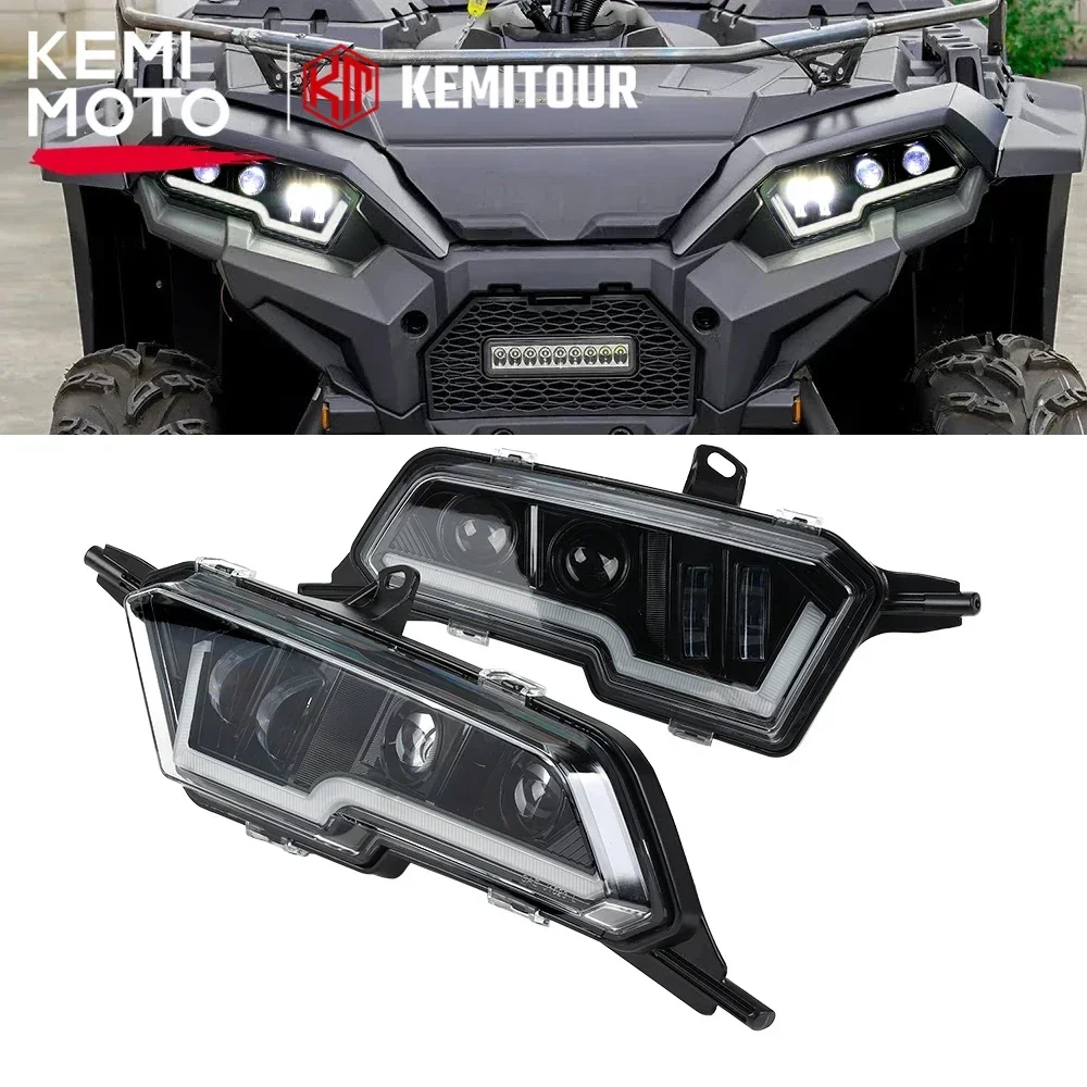 

Светодиодные фары KEMIMOTO DRL в сборе, совместимые с Polaris Sportsman XP 1000 SP 850 570 450 2017-2023 2024, правый и левый свет