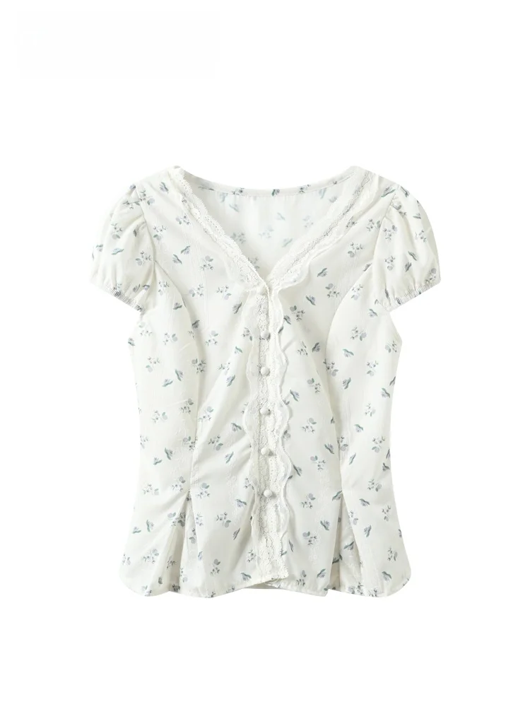 Verão floral ort sve irt feminino plus size ele topo na moda v-ne fibra de poliéster pêra ape corpo pe