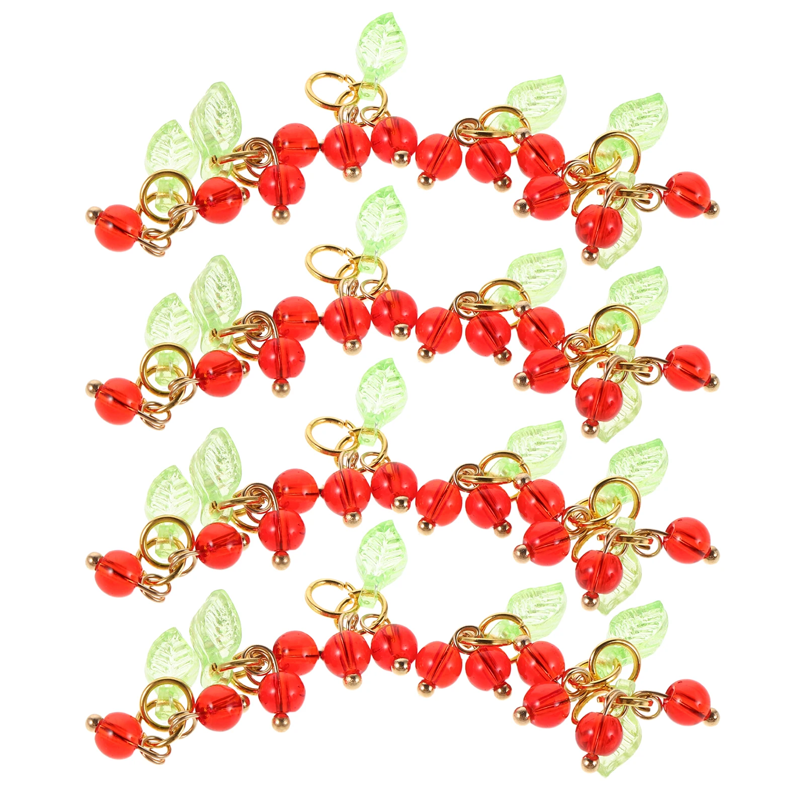 

30pcs Red 3D Bead Craft Diy Jewelry Making Bracelet Earrings Necklace Phone Keychain Purse Accessories Handmade Charm Fruit