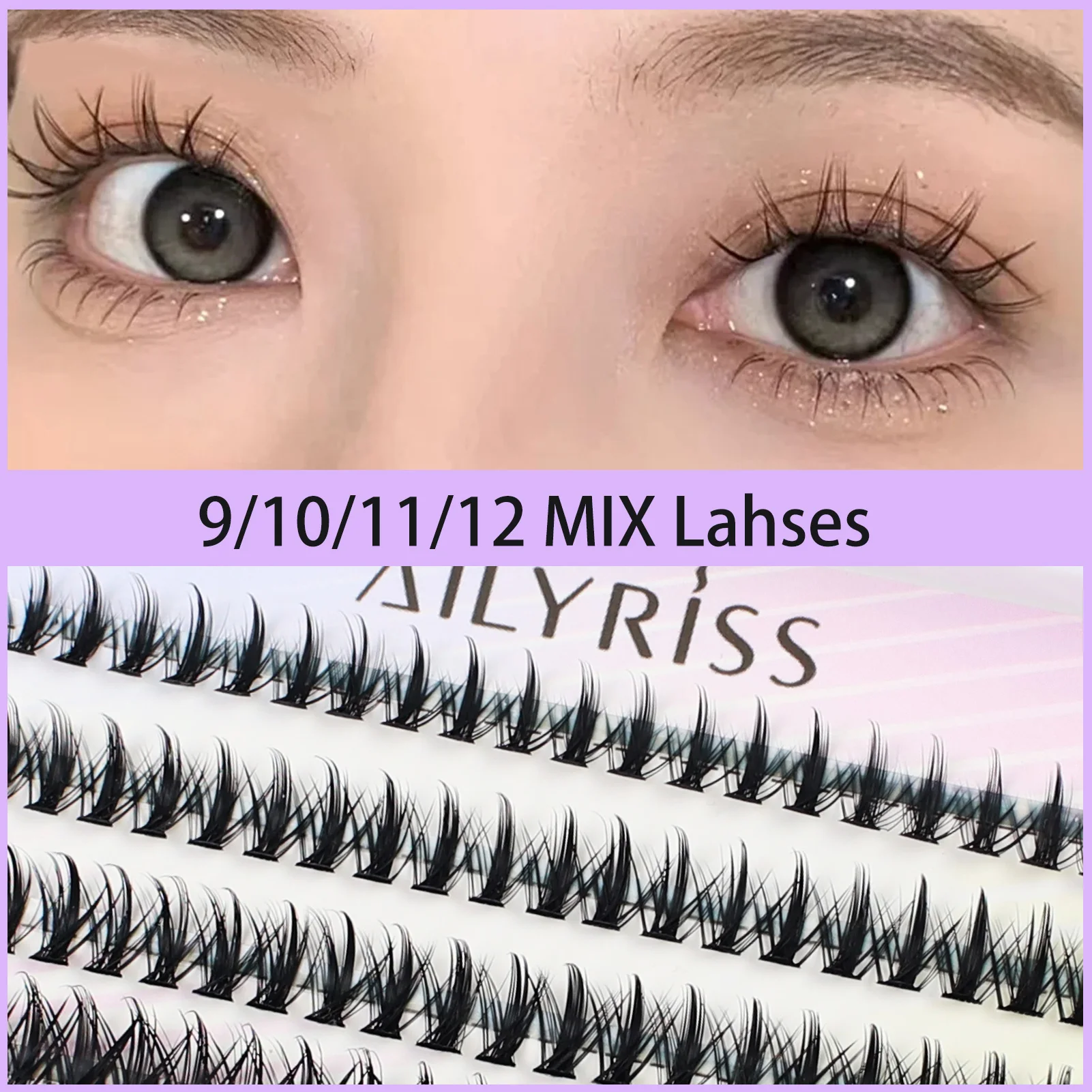 XMX Eyeslashes Extension Personal Fake EyeLash Professional Makeup Individual Cluster EyeLashes Grafting False Eyelashes