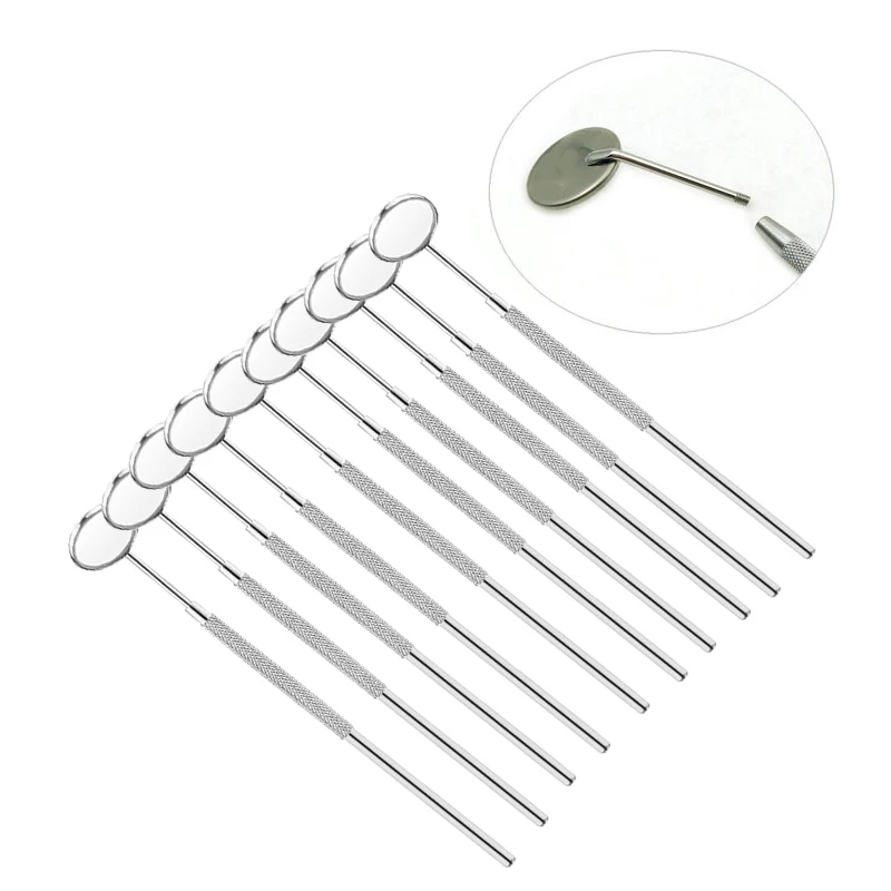10/20pcs Dental Mirror Stainless Steel Mouth Mirror with Handle Dental Hygiene Instrument Dental Pick Dentist Prepare Tool Lab