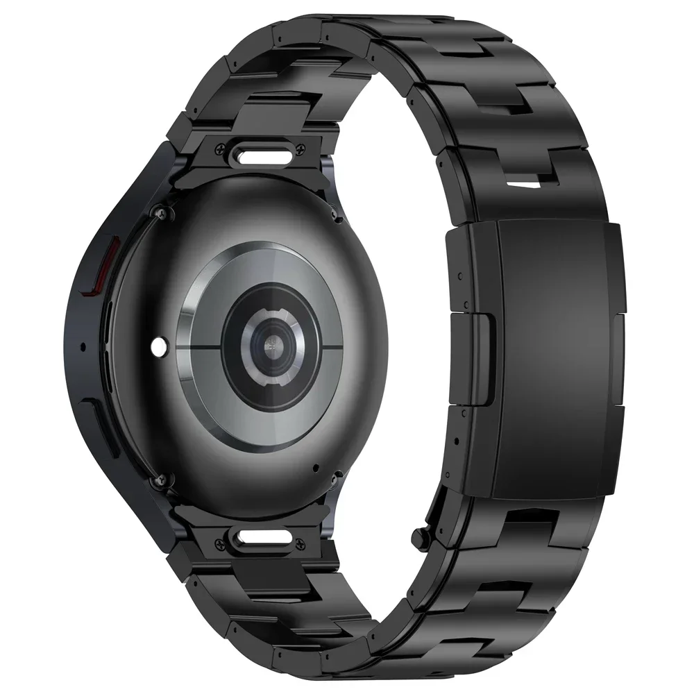 サムスンギャラクシーウォッチ用の取り付けが簡単なチタン製メタルバンド、クラシックブレスレット、鋸歯状ストラップなし、クリック、ギャップなし、6、5プロ、40mm、44mm 44mm、47mm、46mm