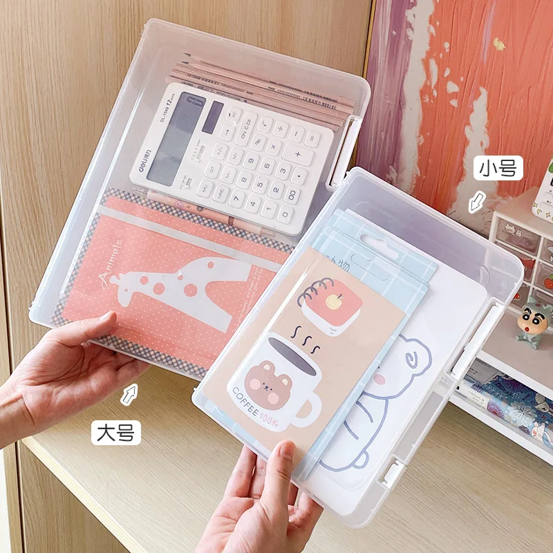 Organizador de escritorio, caja de almacenamiento de documentos A4, caja organizadora de datos de documentos, caja de archivo de certificado de libro, organizador de almacenamiento, caja de plástico