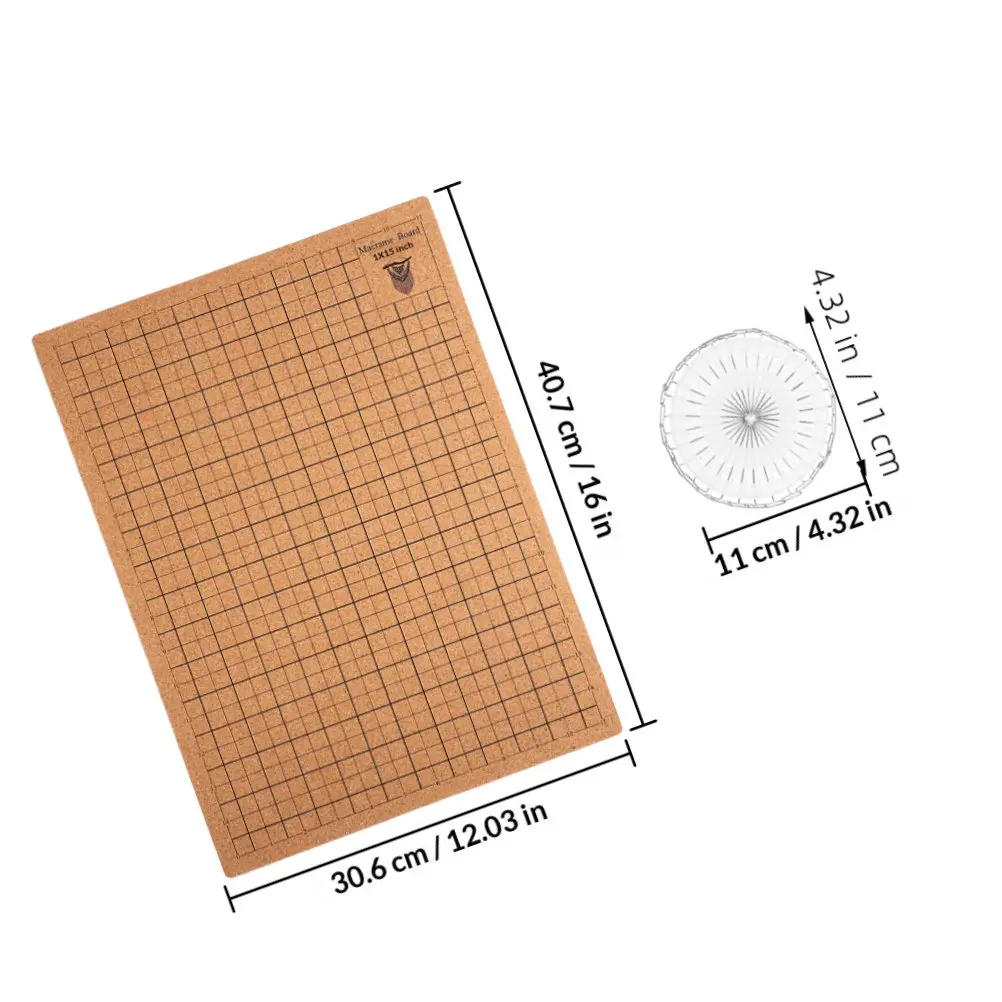Cork Macrame Board with Grid Pattern for DIY Jewelry Making Bracelet Wall Hanging Crafts Precise Weaving Knotting and Braiding