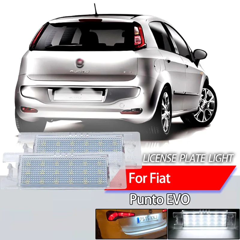 

2pcs Car Led Number License Plate Light Canbus Error-Free For FIAT Punto EVO 2009 2010 2011 2012Automobiles Parts Accessories