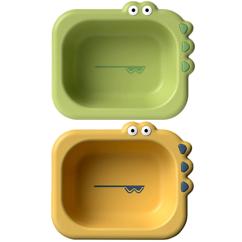 

2pcs Baby Washbasin Portable Cartoon Kids Bath Tub For Newborn Face Hand Foot Cleaning Infant Washing Basin Home Travel Storage