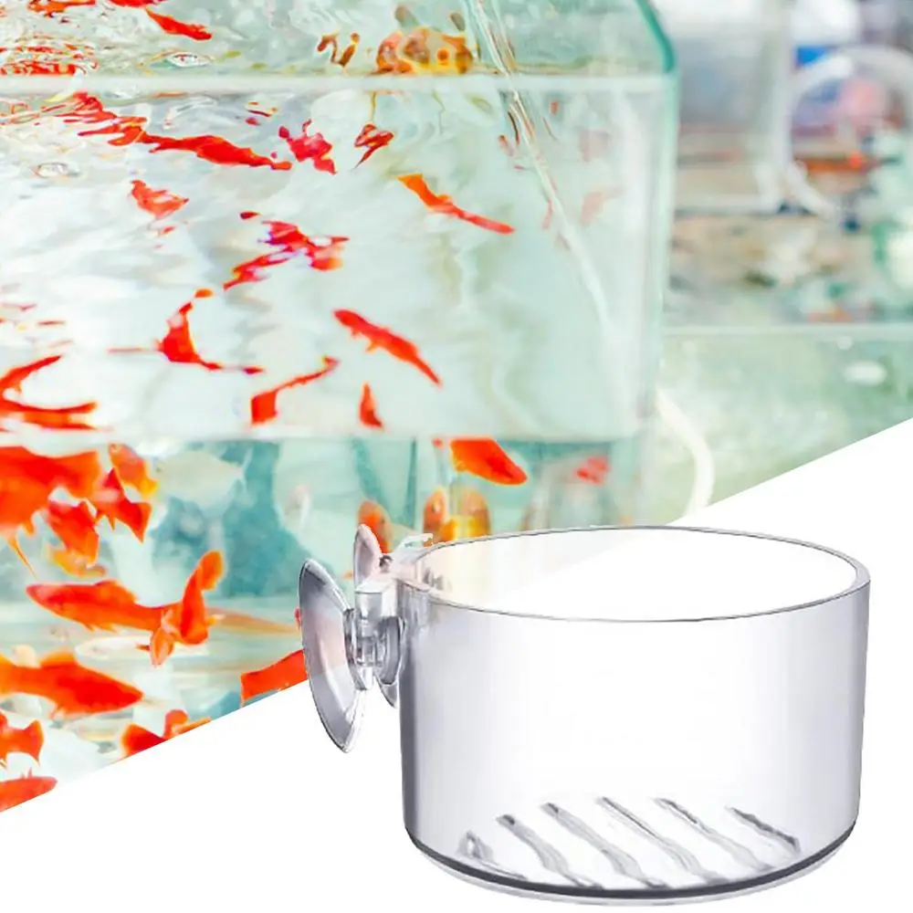 Acryl Wasserpflanze Tasse Aquarium Aquarium Glas Blumentopf mit Saugnapf Fütterungsbehälter Ständer für Aquarium Landschaft – Detail 9