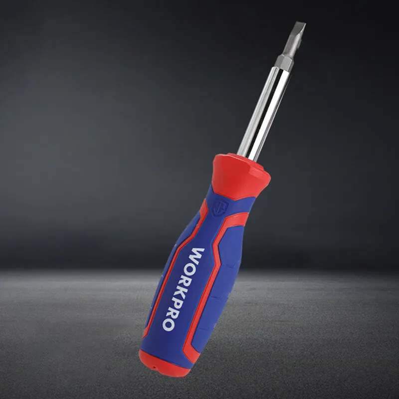 WORKPRO 6-in-1 Screwdriver Set, 3-Color Handle Multi-Bit Screwdriver, CR-V Steel Shaft,  WP221046