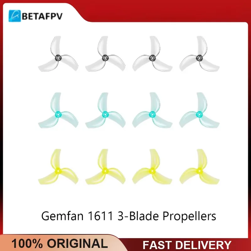 BETAFPV Gemfan 1611 3-Blade Propeller 1.5mm Shaft PC Lightweight Props for LAVA 1102 0802SE Motor FPV Racing