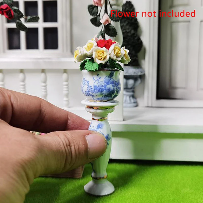 Dollhouse Miniature 1:12 DIY Garden Rome ceramics Flower Pot Exterior Decoration