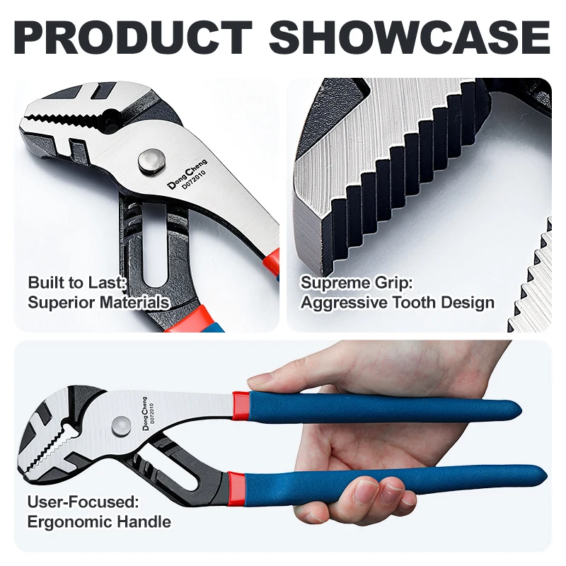 Water Pump Pliers CRV Steel Heat Treated Multi Position Adjustable Groove Joint Pipe Wrench High Torque PVC Grip 8 10 12 16 Inch view 3