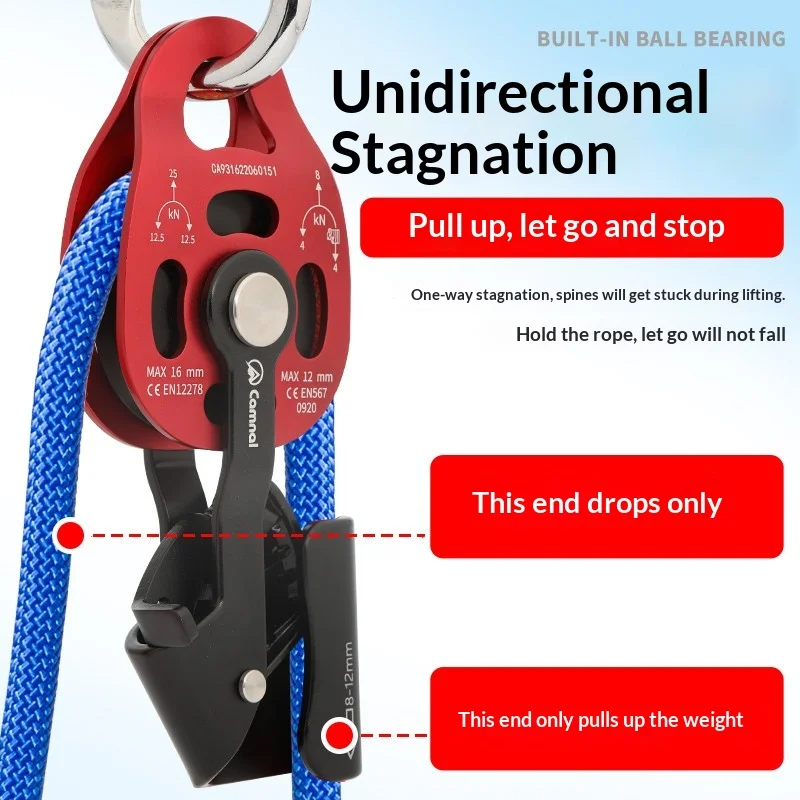 Camnal CA-Z9316 Labor-Saving Lifting Device Self-Locking Pulley Hoist Heavy-Lifting Equipment Outdoor Climbing Tool 7075
