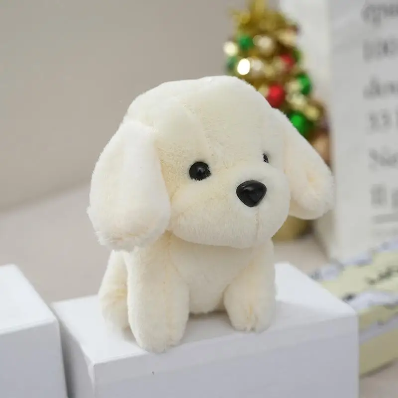 かわいい漫画の座っている子犬のぬいぐるみペンダント、素敵なぬいぐるみ犬のキーホルダー、テディ犬のぬいぐるみおもちゃ、バッグチャーム、子供へのプレゼント