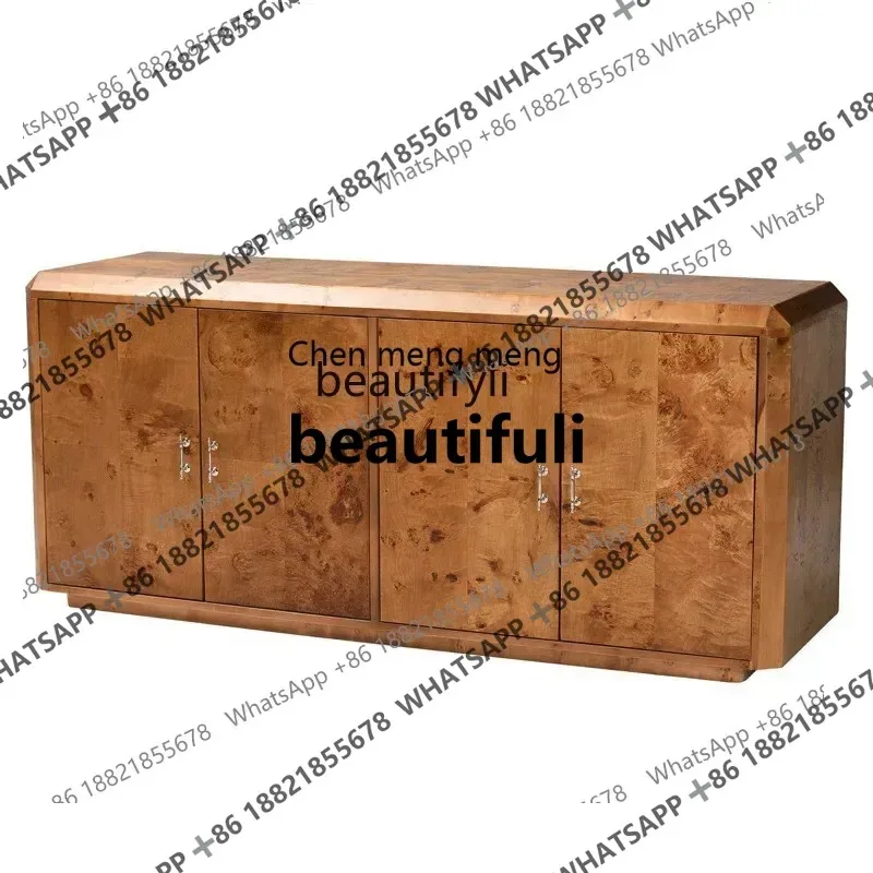 A   R American retro tree tumor dining side cabinet multi-functional tea cabinet wall entrance decorative cabinet R