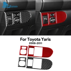 For Toyota Yaris 2006 2007 2008 2009 2010 2011 Real Soft Carbon Fiber Sticker LHD Car Headlight Rearview Mirror Button Trim