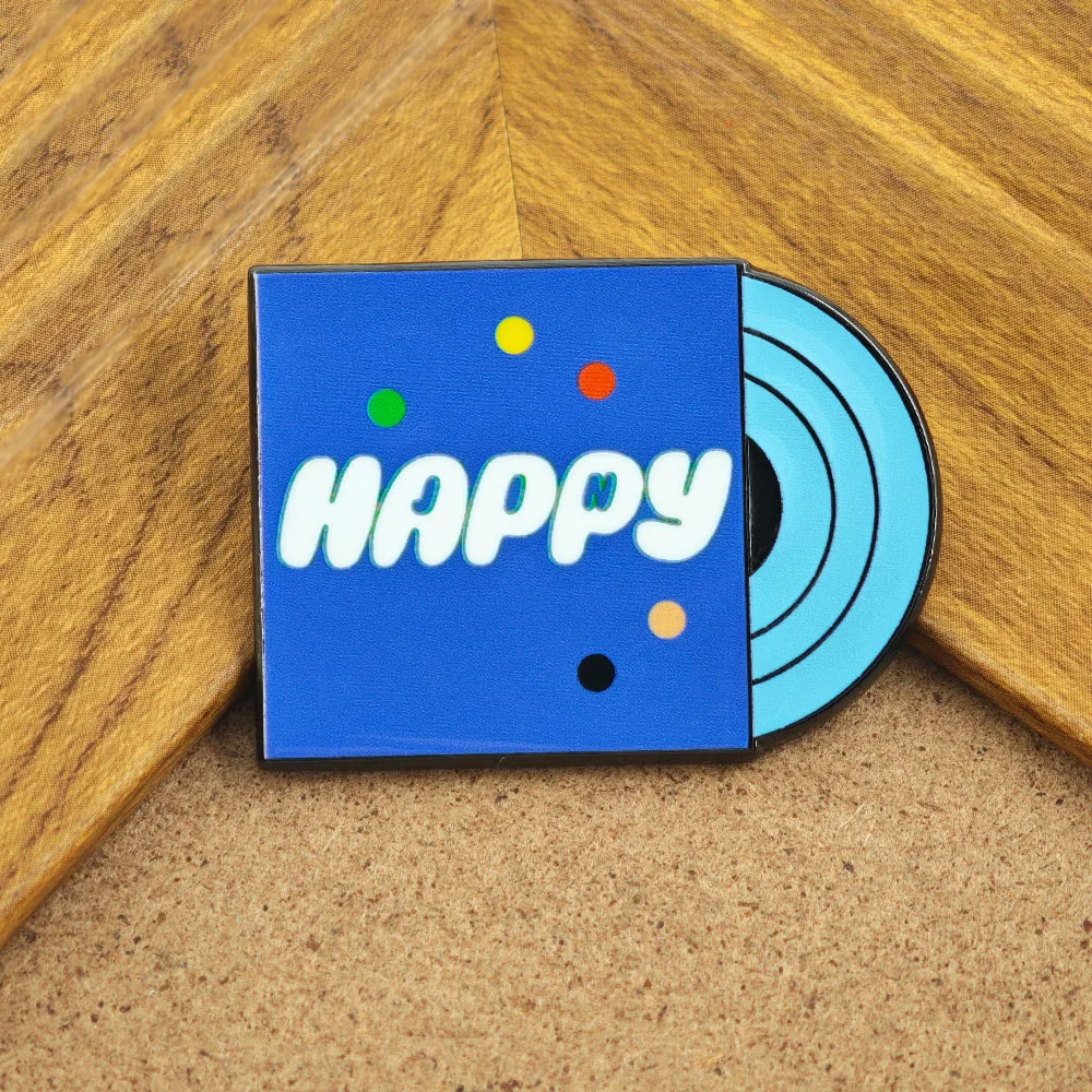 Kpop Jin Happy Solo Album Brosche Blaue Vinyl-Schallplatte Metall-Abzeichen Kim Seokjin Emaille-Pin Fankollektion Geschenk-Accessoire – Detail 8