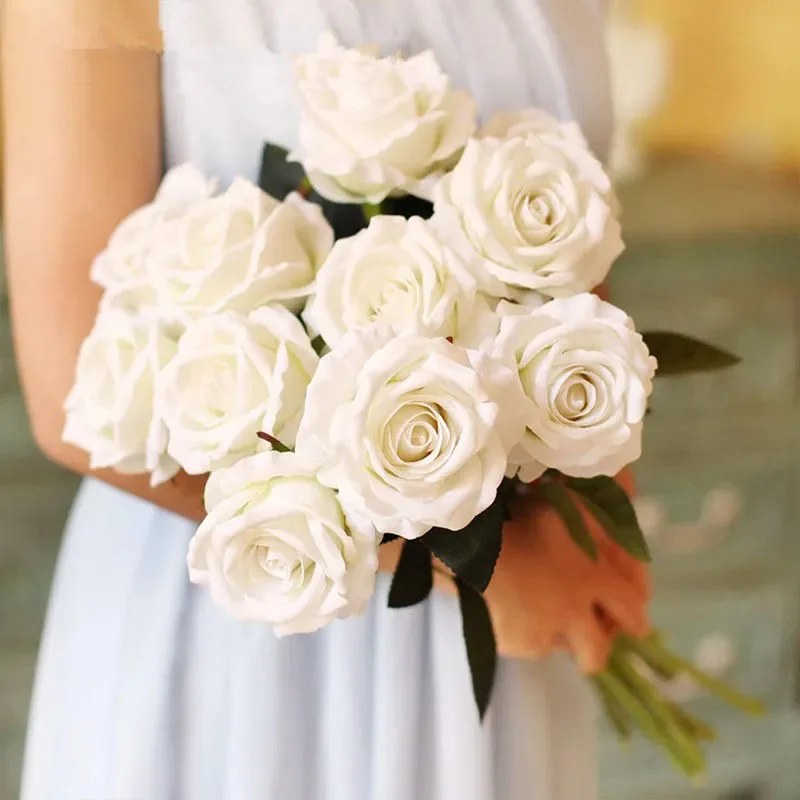 3/5/10pcs Roses Artificial Flowers Rose Flower Branch Artificial Red Roses Real Touch Fake Rose for Wedding Home Decor