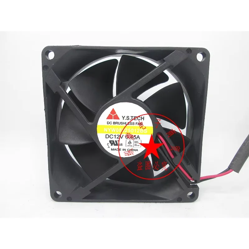 

Y.S TECH NYW 08025012 BS DC 12V 0.45A 80x80x25mm 2-проводной охлаждающий вентилятор для сервера
