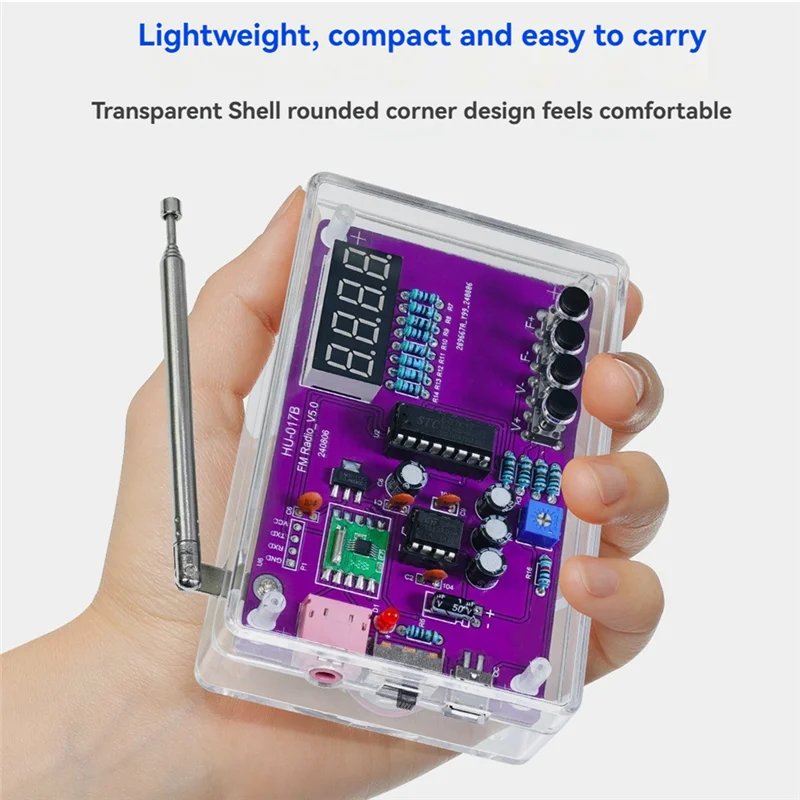FM Radio RDA5807 DIY Kit Electronic Adjustable 87-108Mhz Display Soldering Practice DIY Electronic Components Kit