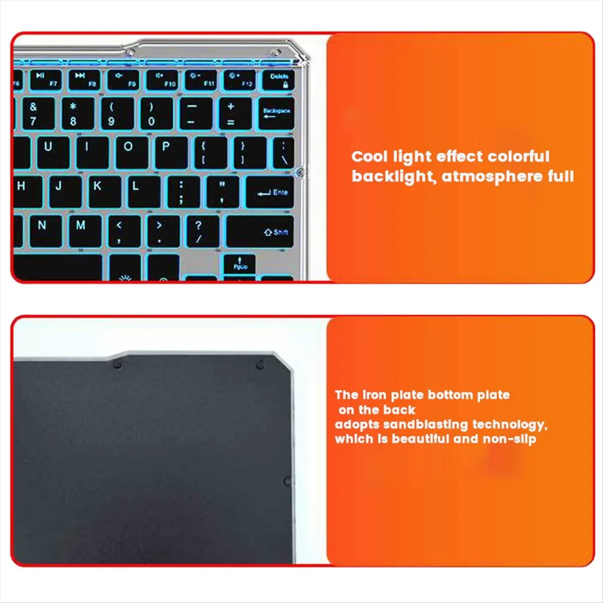 Winter Essential  Wireless Keyboard Rechargeable Touchpad Keyboard Bluetooth Keypads for Phone PC Tablet Gaming Black
