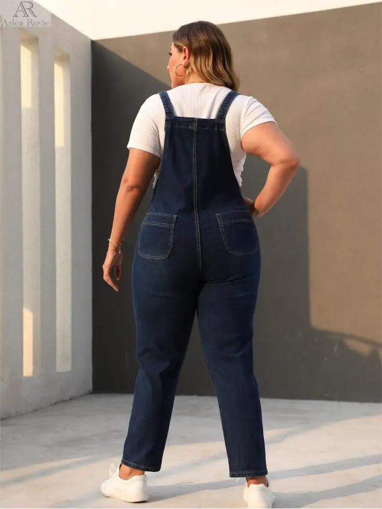 Jumpsuits Women   High waist plus size Casual Straight Ladies  Female Denim   Ankle-length Jeans Rompers  6XL 7XL 8XL