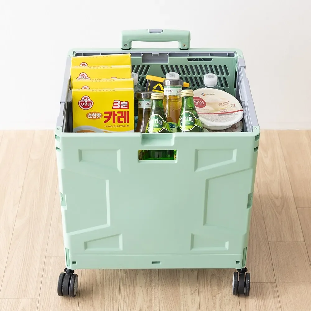 Mini Folding Camping Grocery 4 Wheeled Shopping Trolley Wagon Beach Truck Shopping Trolley