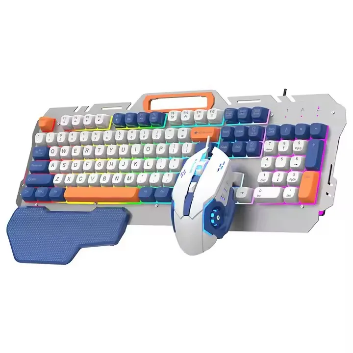 Set Keyboard dan Mouse Nuansa Mekanis Notebook Gaming Berkabel Komputer Desktop Gaming Kantor Logam Keyboard Keyboard Terbaik