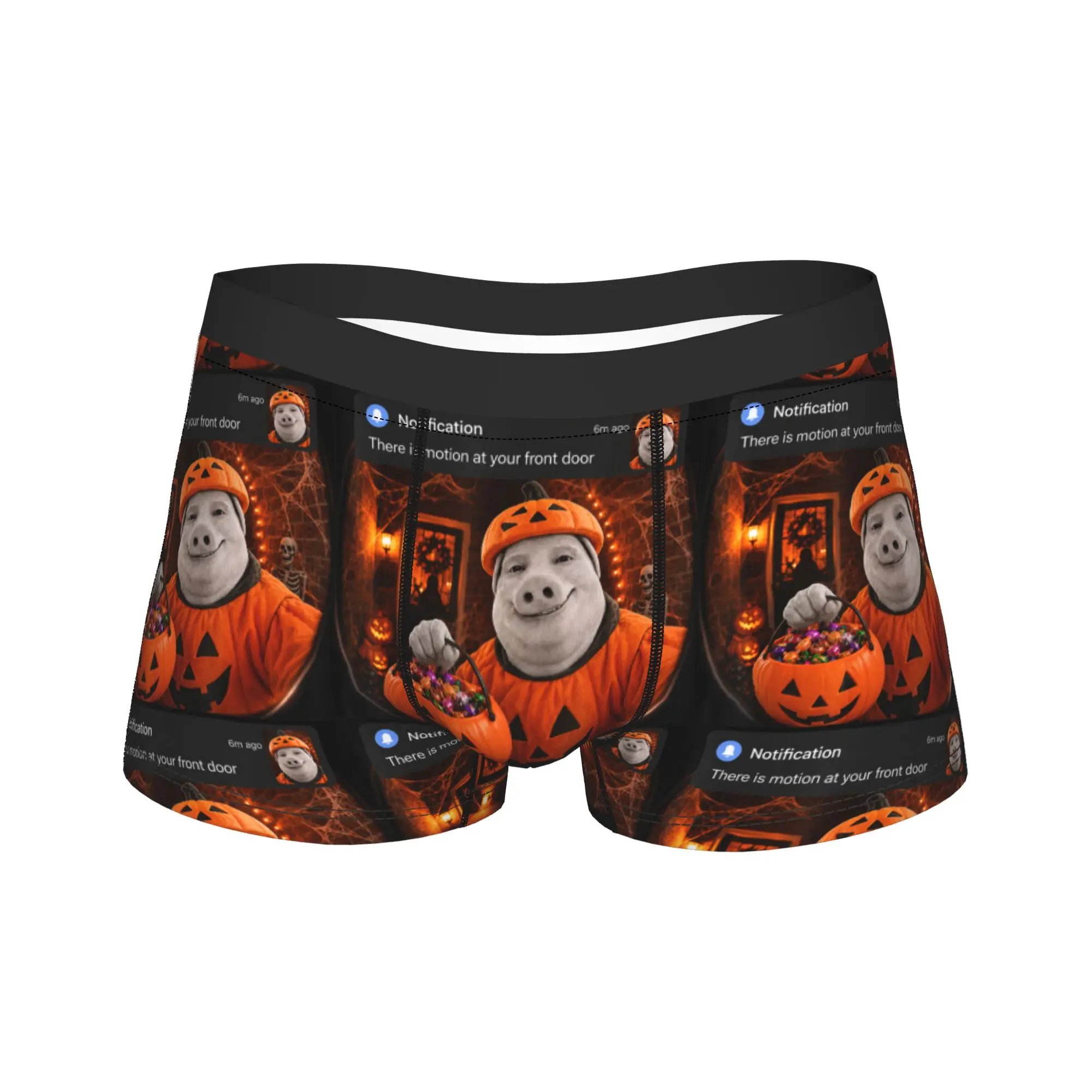 John Pork Pumpkin Costume Front Door Motion Halloween Meme Underwear Printed Boxershorts Men Underpants Funny Shorts Briefs