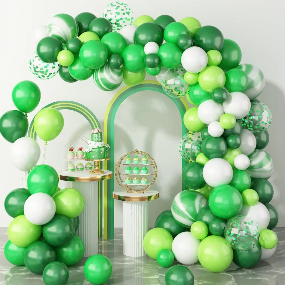 1 Set Jungle Retro Avocado Green Latex Balloon Chain Set Balloon Arch Birthday Scene Decor Baby Shower Decoration