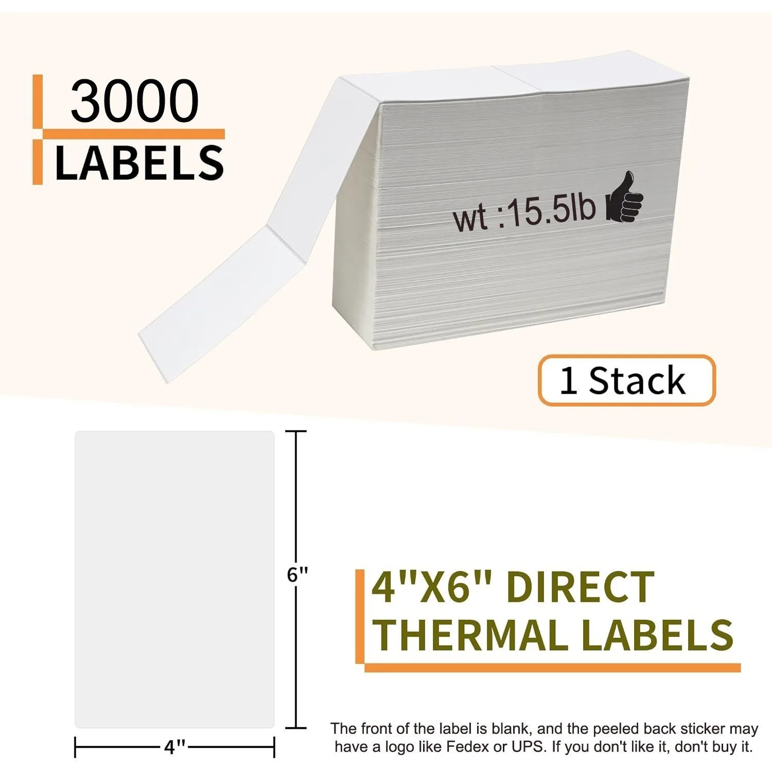 ملصقات حرارية مباشرة 4 × 6 عالية الجودة، ملصقات شحن حرارية، طباعة شفافة، مقاومة للماء والزيت، لاصق قوي، خالية من مادة BPA #3