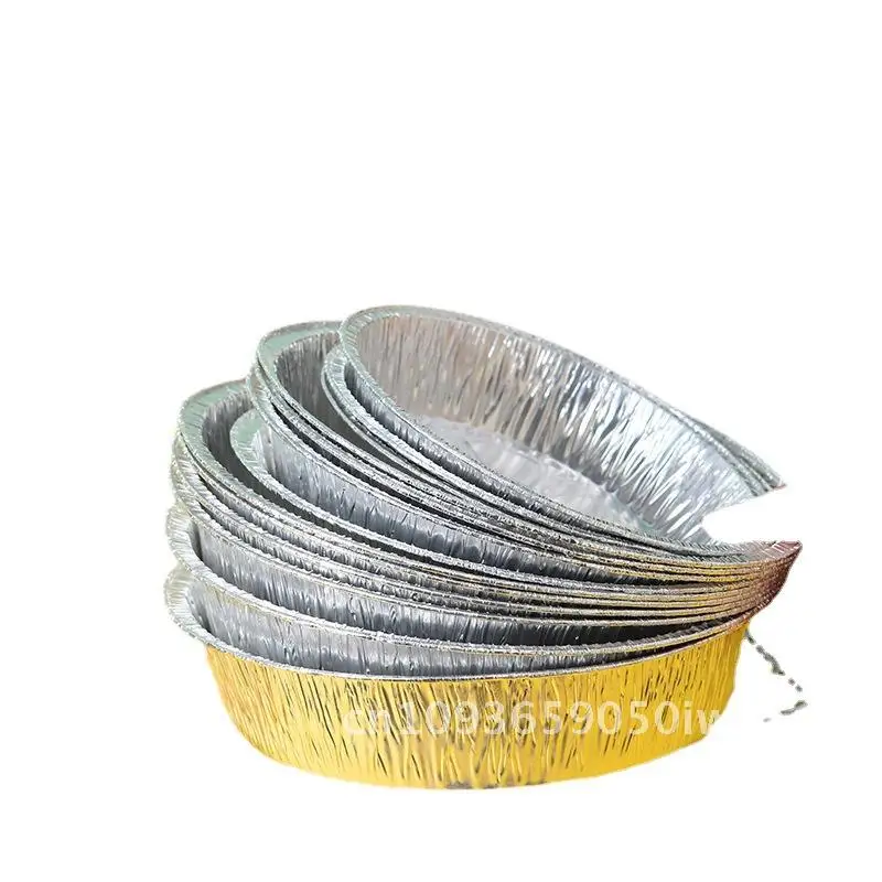 

Disposable Aluminum Foil Baking Paper Air Fryer Cushion Plate round Tin Foil Bowl Pizza Holder Oven Safe Household Cooking Tray