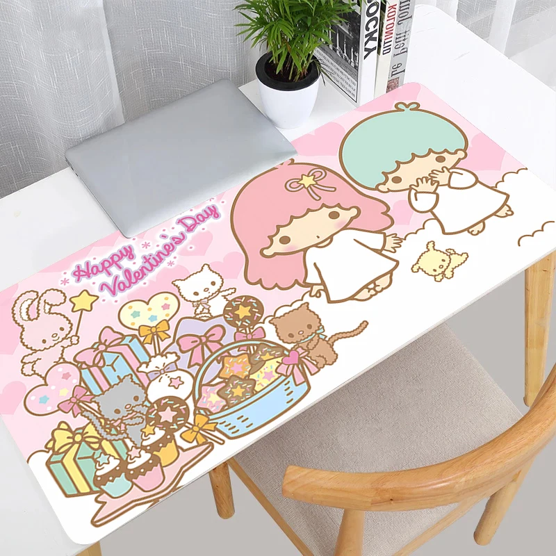 마우스 패드 애니메이션 카페 대형 PC 게이머 컴퓨터 마우스패드 리틀 트윈 스타 바르밀로 키보드 게임 액세서리 확장형 데스크 매트