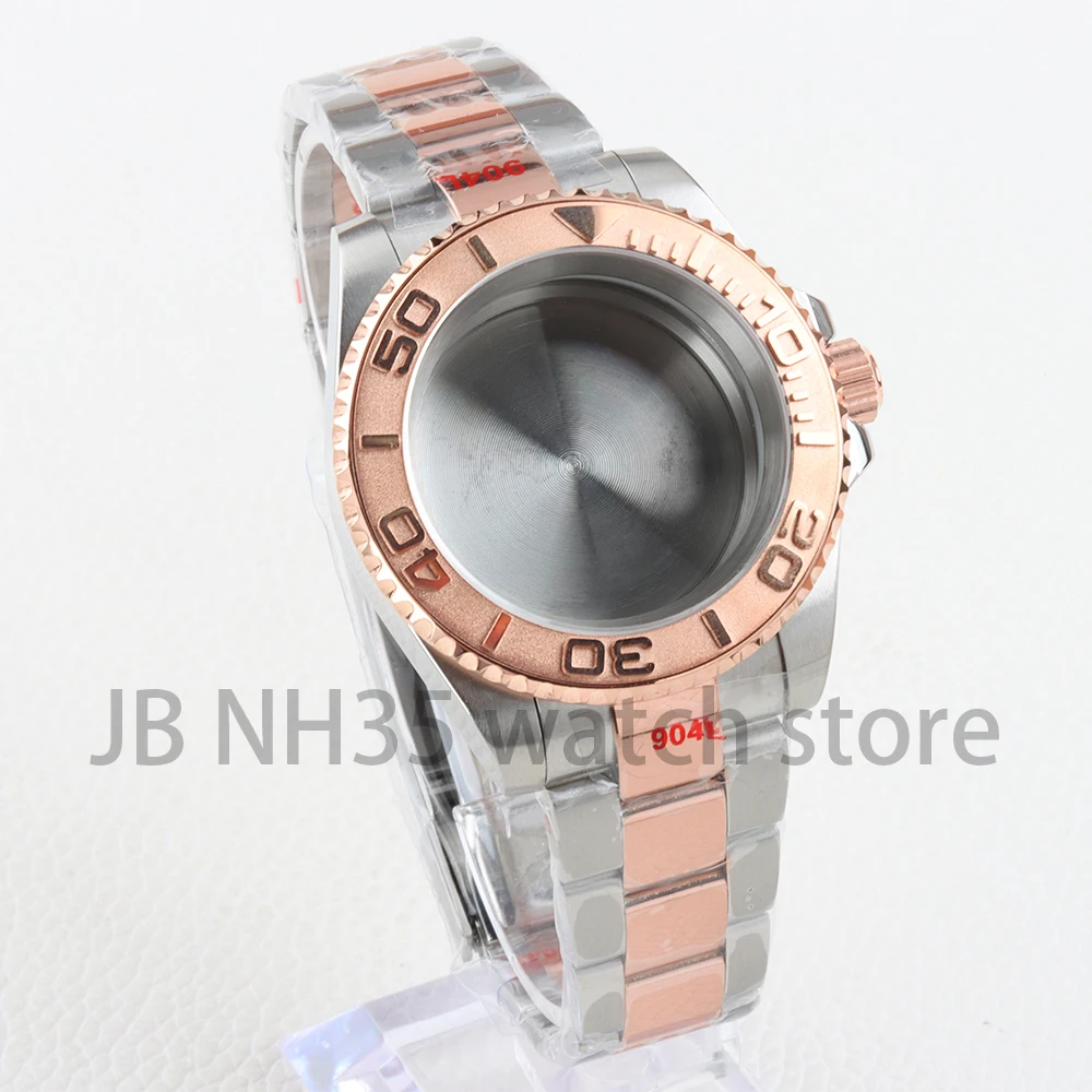 Casing Jam Tangan NH35 40Mm Kaca Safir 316L Tali Tiram/Jubilee Baja Tahan Karat untuk Gerakan Yachat-Master NH34 NH35 NH36 NH38