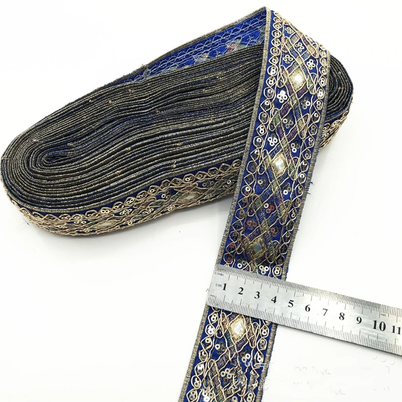 1 Yards Ethnic Style Retro Embroidery Flower Ribbon Garment DIY Ribbon Lace Accessories