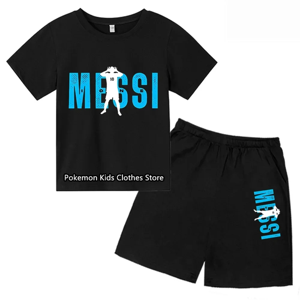 

Miami Messi Tshirt Set Kids Boys Number 10 T Shirt Baby Girls Short Sleeves Cool Fans Tee Hip Hop Streetwear Tee Top