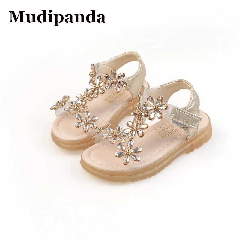 Princess Shoes Girls' Sandals Kid's New Summer Fashion Net Red Soft Soled Beach Shoes Glass Shoes Children's Shoes