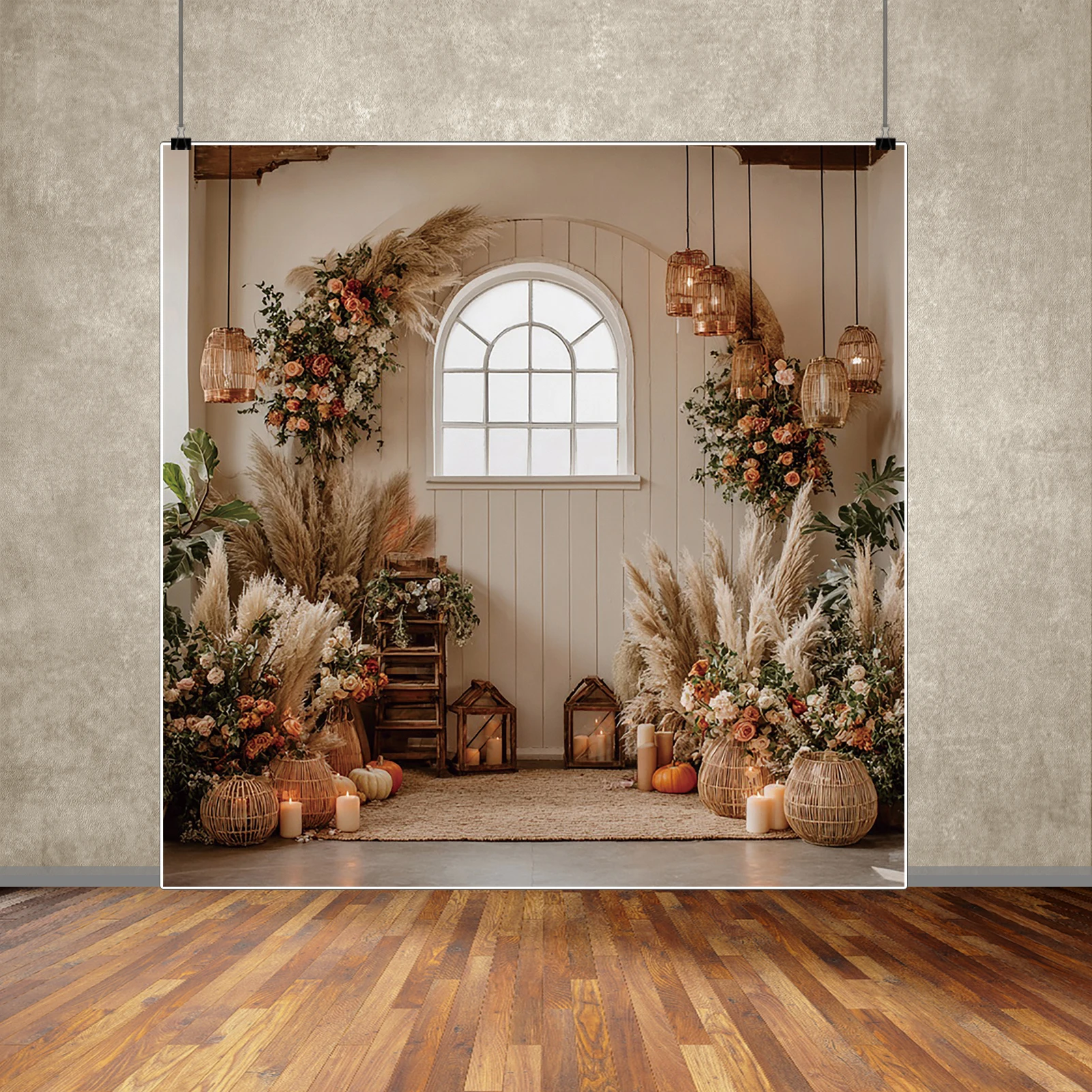 MOON.QG Boho Room Backdrop Sofa Bookshelf Cushion Backgrounds Wall Newborn Photography Props Accessories Baby Shower Decoration