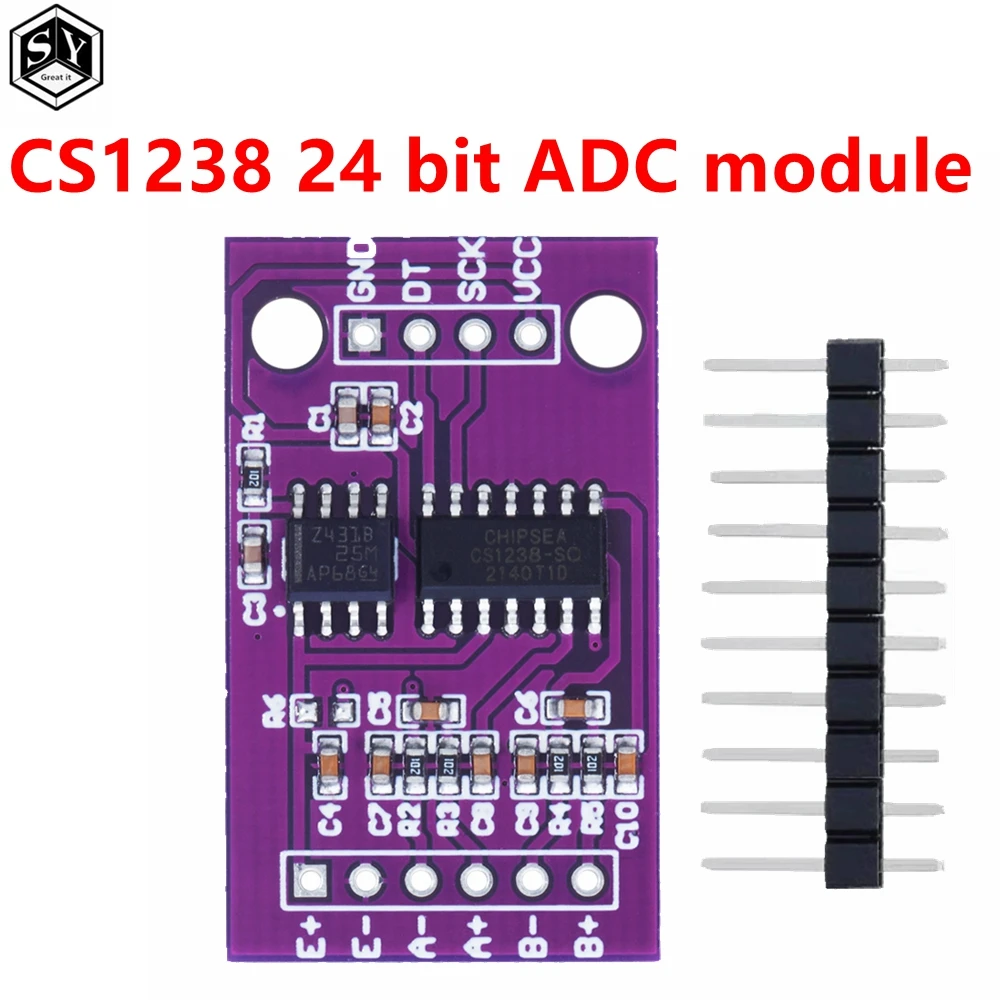 CS1238 24 bit ADC module Onboard TL431 external reference chip dual channel weighing sensing