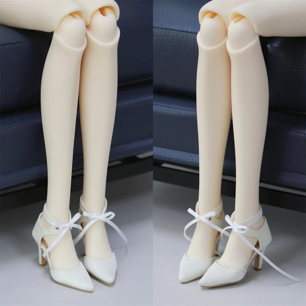 BJD Doll Shoes 1/3 Toys SDGR Girls Elegant Pointy Soft Real Silk Lace-up Blue Simple Multi-colored High Heels Doll Accessories