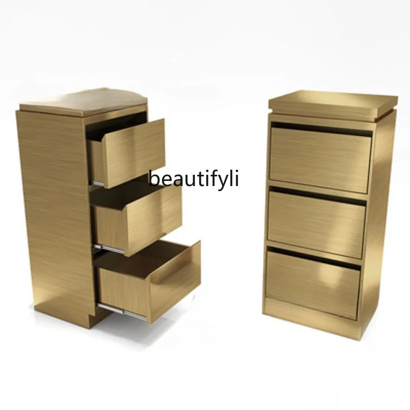 New Hair Salon Tool Cabinet Stainless Steel Barber Shop Cabinet for Hair Salon Anti-Fingerprint Storage Locker